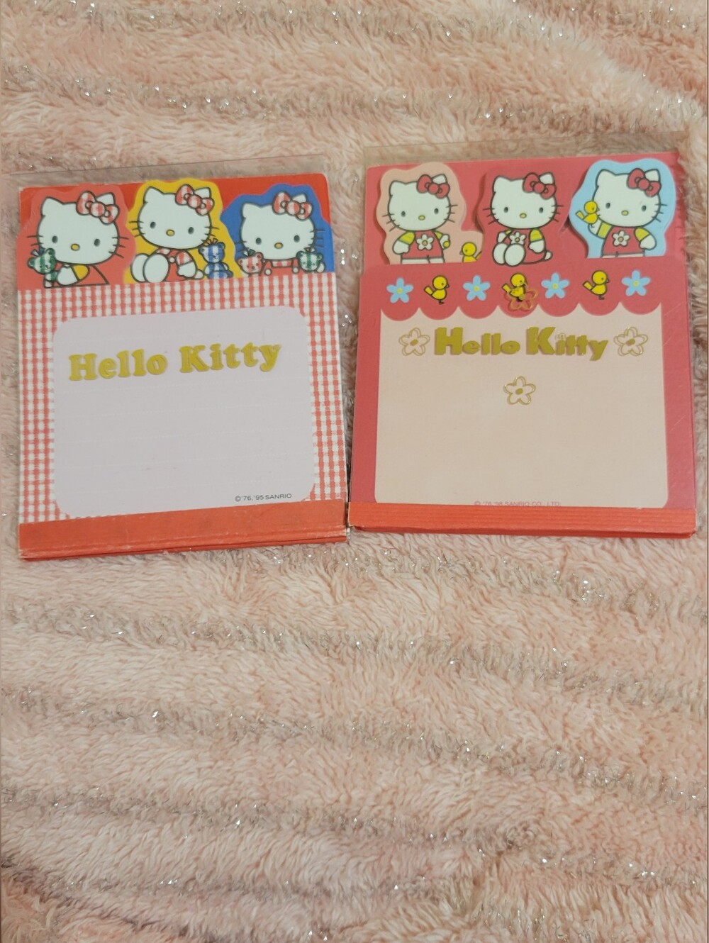 Hello Kitty Pink and Red Stationery Vintage 1990s Note Pads